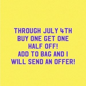 All clothing. Buy one get one half off.